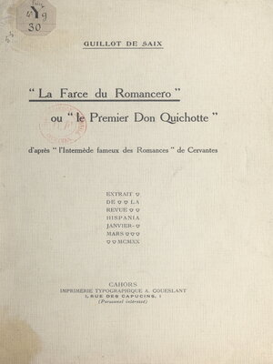cover image of La farce du Romancero